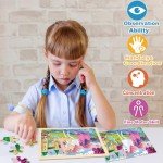 4-Pack Wooden Puzzles for Kids Ages 4-6