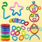 18 Pack Colorful Pop Tubes - Fidget Sensory Toys