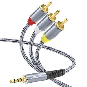 3.5mm to RCA AV Cable, 3.5mm TRRS to 3 RCA Male Plug, Connect Smart Devices to TV, Speakers & Home Theater - 6.6ft