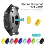 10 Pack Dust Plug Compatible for Garmin Watch Smartwatch Silicone Charger Port Protector Anti Dust Plugs Caps Cover (Multi Colors)