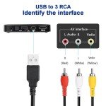 DUOYHIEL USB to RCA Cable, 5ft USB Male to RCA Male Jack Splitter Audio Video Cable, 3RCA Cord to Connect AV Adapter for TVs and USB-Enabled PC HDTV DVD Computers Smart Phones and More USB Decices