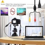 DUOYHIEL USB to RCA Cable, 5ft USB Male to RCA Male Jack Splitter Audio Video Cable, 3RCA Cord to Connect AV Adapter for TVs and USB-Enabled PC HDTV DVD Computers Smart Phones and More USB Decices