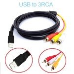 DUOYHIEL USB to RCA Cable, 5ft USB Male to RCA Male Jack Splitter Audio Video Cable, 3RCA Cord to Connect AV Adapter for TVs and USB-Enabled PC HDTV DVD Computers Smart Phones and More USB Decices