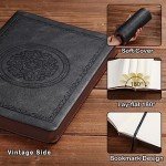 Leather Vintage Journal Notebook - 300 Pages, Black