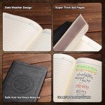 Leather Vintage Journal Notebook - 300 Pages, Black