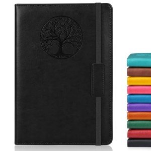 A5 Hardcover Lined Journal Notebook - Black