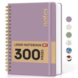 Purple Lined Spiral Notebook Journal - 300 Pages
