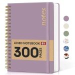 Purple Lined Spiral Notebook Journal - 300 Pages