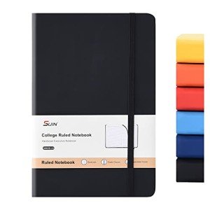 A5 Lined Hardcover Journal Notebook - Black