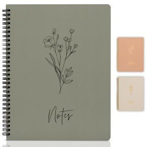 Cute Dark Green Spiral Notebook Journal for Women