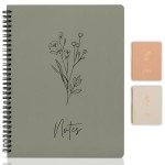 Cute Dark Green Spiral Notebook Journal for Women