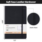 A5 Lined Hardcover Journal Notebook - Black