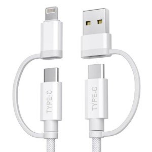 Basesailor 4-in-1 USB C to USB C Cable 10ft,60W Fast Charging Multi Charger Cord with USB-A Adapter/IOS/Type C for iPhone 16 15 14 13 Mini Plus Max,Apple iWatch 10 9 8,MacBook Pro,iPad Air,S24 S23 S22