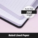 A5 Lined Hardcover Journal Notebook - Black