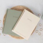 Cute Aesthetic Spiral Notebook Set of 2
