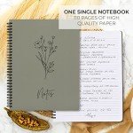 Cute Dark Green Spiral Notebook Journal for Women