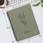 Cute Dark Green Spiral Notebook Journal for Women