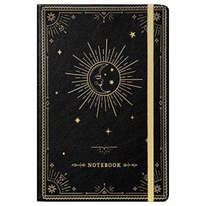 Ruled Faux Leather Notebook with Dividers - 144 Pages