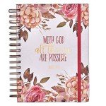Inspirational Pink Floral Journal with Bible Verse