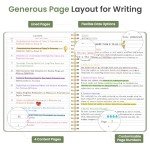 Taja Green Spiral Notebook, 8.5"x11" A4 Size