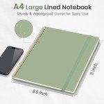 Taja Green Spiral Notebook, 8.5"x11" A4 Size