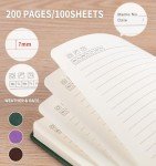 A5 Leather Lined Journal Notebook - 200 Pages