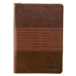 Courageous Verse Faux Leather Journal - Brown