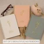 3-Pack Aesthetic Spiral Dotted Bullet Journals