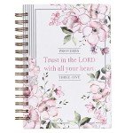 Pink Flowers Christian Journal with Proverbs 3:5
