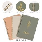 3-Pack Aesthetic Spiral Dotted Bullet Journals
