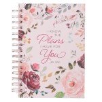 Inspirational Pink Floral Journal with Bible Verse