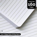 A5 Black Lined Notebook Journal - 160 Pages