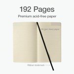 Black Lined Oxford Writing Notebook - 192 Pages