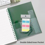 RETTACY A5 College Ruled Spiral Notebook, Dark Green