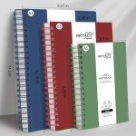 RETTACY A5 College Ruled Spiral Notebook, Dark Green