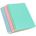 3-Pack A5 Spiral Notebooks with Plastic Covers