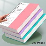 Pink A5 Spiral Dot Grid Notebook - 300 Pages