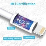 RCTech USB C to Lightning Cable 3Pack 6FT [MFi Certified] iPhone Fast Charger Cable USB-C Power Delivery Charging Cord for iPhone 14/13/12/11/XS/XR/X/8/iPad, White