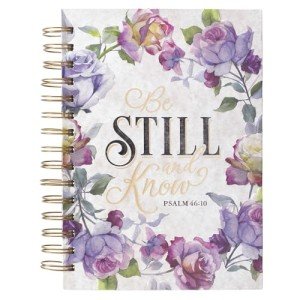 Be Still and Know Journal with Purple Rose