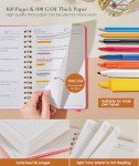 Pink Spiral Notebook Journal with 160 Numbered Pages