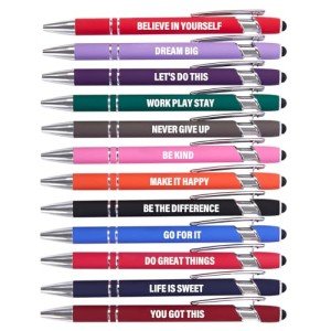 12-Pack Funny Inspirational Ballpoint Pens