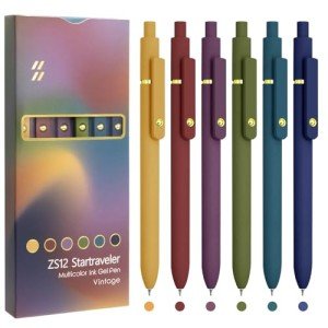 6 Colorful Fine Point Gel Pens for Writing