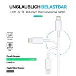 RCTech USB C to Lightning Cable 3Pack 6FT [MFi Certified] iPhone Fast Charger Cable USB-C Power Delivery Charging Cord for iPhone 14/13/12/11/XS/XR/X/8/iPad, White