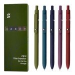 Vintage Gel Pens Set - 5 Fine Point Black