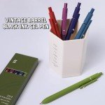 Vintage Gel Pens Set - 5 Fine Point Black