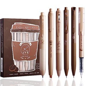 Cute Coffee Gel Pens Set with Highlighter