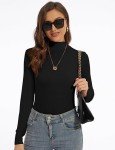 DSPSAM Turtle Necks for Womens Long Sleeve Dark Academia Clothing Casual Base Layer Turtleneck Shirts (Black, Medium)