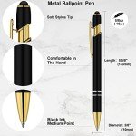 12 Pack Black Gold Ballpoint Pens with Stylus