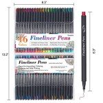 46-Pack Colored Fineliner Pens for Journaling