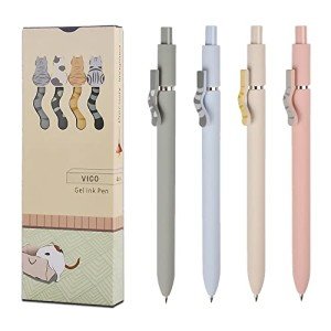 Cute Cat Gel Pens Set - 4 Pcs